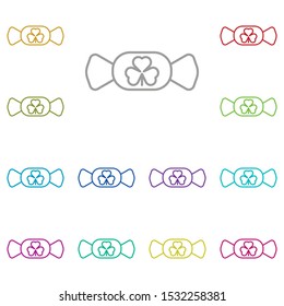 Shamrock candy multi color icon. Simple glyph, flat vector of saint patricks day icons for ui and ux, website or mobile application