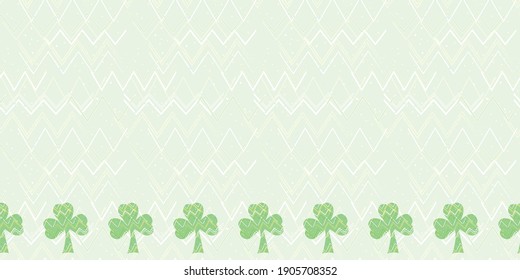 Shamrock Chevron border seamless vector pattern st. patricks day surface pattern design