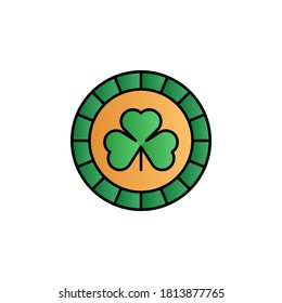 Shamrock circle color gradient vector icon