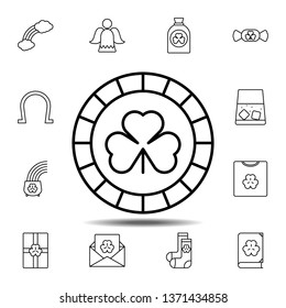 Shamrock circle icon. Simple thin line, outline vector element of Saint Patricks Day icons set for UI and UX, website or mobile application