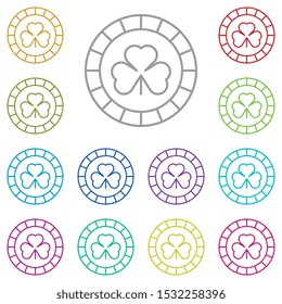 Shamrock circle multi color icon. Simple glyph, flat vector of saint patricks day icons for ui and ux, website or mobile application
