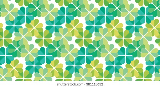 shamrock clover four leaves seamless pattern vector