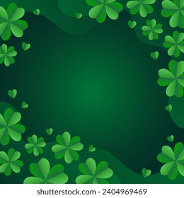 Shamrock Clover Gradient Green Background