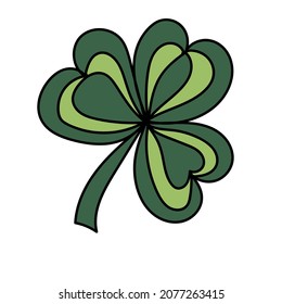 Shamrock. Clover. Happy St. Patricks Day hand-drawn decorations. Vector illustration in doodle style.