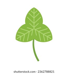 Shamrock clover icon flat vector. Irish luck. Shape day isolated