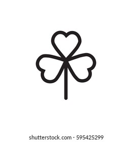 Shamrock or clover icon for web and mobile, modern minimalistic flat design.