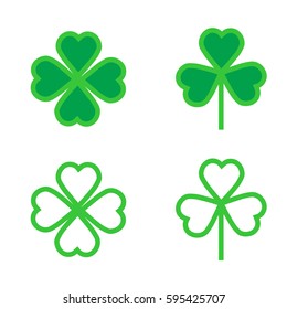 Shamrock or clover icon for web and mobile, modern minimalistic flat design.