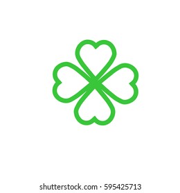 Shamrock or clover icon for web and mobile, modern minimalistic flat design.