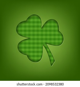 Shamrock clover leaf of green buffalo. Vector template for banner, poster, flyer, stickers, postcards.