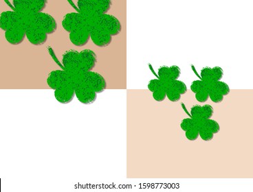 Shamrock clover leaf icon. Creative design element for St. Patrick's Day. Vector illustration