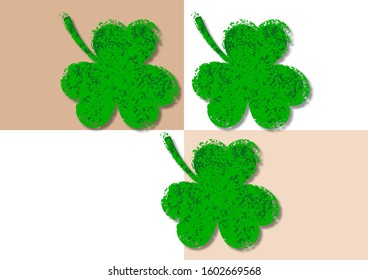 Shamrock clover leaf icon. Creative design element for St. Patrick's Day. Vector illustration