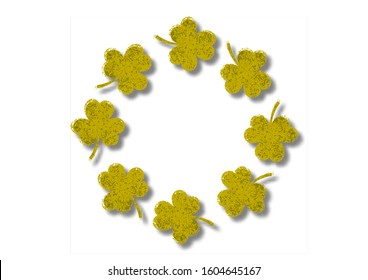 Shamrock clover leaf icon. Creative design element for St. Patrick's Day. Vector illustration