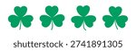Shamrock, clover leaf illustration isolated set. Saint Patrick Day, traditional Irish design element, clip art. Hand drawn flat vector on transparent background. Holiday celebration, symbol