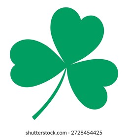 Shamrock, clover leaf isolated on transparent background. Hand drawn vector illustration. Saint Patrick Day celebration, traditional Irish holiday design element, clip art, symbol