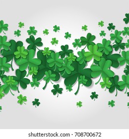 Shamrock clover leaves background. Vector illustration.