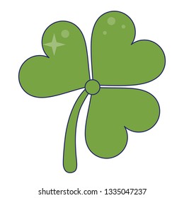 shamrock clover lucky symbol blue lines
