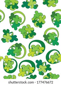 Shamrock clover pattern repeat vector