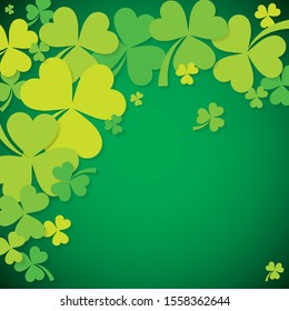 Shamrock clover St Patricks Day card in vector format.