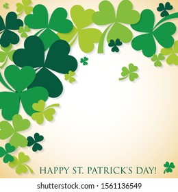 Shamrock clover St Patricks Day card in vector format.