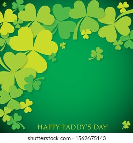 Shamrock clover St Patricks Day card in vector format.