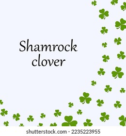 Shamrock clover template banner. Background with Shamrock clover. Leaf design with Shamrock clover. Flat illustration of leaves. vector illustration
