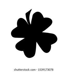 Shamrock clover vector icon. St Patrick day symbol, leprechaun leaf sign. Shamrock clover isolated, flat decorative element. Logo illustration.