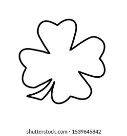 Shamrock clover vector icon. St Patrick day symbol, leprechaun leaf sign. Shamrock clover isolated, flat decorative element. Logo illustration.