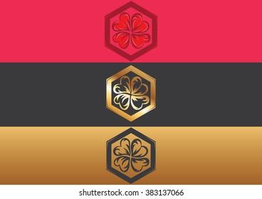Shamrock cloverleaf Irish luxury flat logo vector 