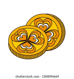 Shamrock coins isolated