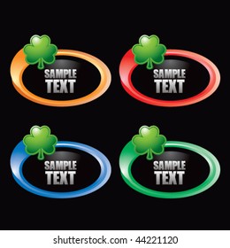 shamrock colored round banners