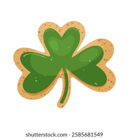 Shamrock cookies. Traditional element for St. Patrick's Day. Vector illustration on clean background.