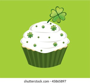 Shamrock cupcake - vector version