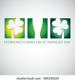 Shamrock cut out St. Patrick's Day card in vector format.