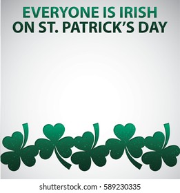 Shamrock cut out St. Patrick's Day card in vector format.