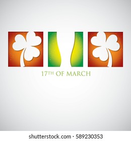 Shamrock cut out St. Patrick's Day card in vector format.
