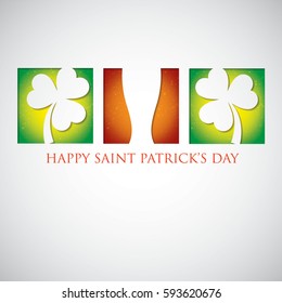 Shamrock cut out St. Patrick's Day card in vector format.