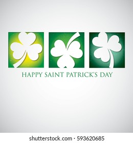 Shamrock cut out St. Patrick's Day card in vector format.