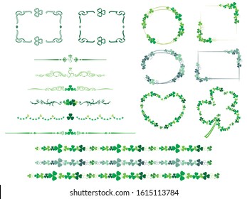 Shamrock decorative borders and frame set.