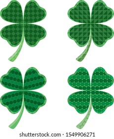 Shamrock With Different Shapes For St. Patrick Day. Vector Drawing. Abstract Shamrock. St. Patrick Day. Ireland