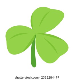 Shamrock emoji icon vector on white background. Nature illustration