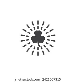 Shamrock fireworks vector icon. filled flat sign for mobile concept and web design. St. Patrick's Day Fireworks glyph icon. Symbol, logo illustration. Vector graphics