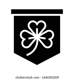 Shamrock flag icon, Saint patrick's day related vector illustration