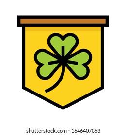 Shamrock flag icon, Saint patrick's day related vector illustration