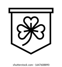 Shamrock flag icon, Saint patrick's day related vector illustration