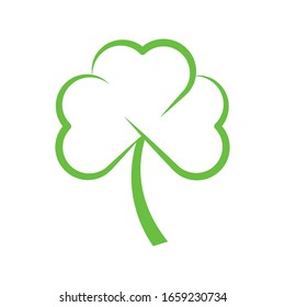 Shamrock flat icon vector illustration. Clover leaf icon design isolated on white background. Clover vector illustration. Shamrock leaf vector icon trendy flat symbol for website, logo, sign, app, UI.
