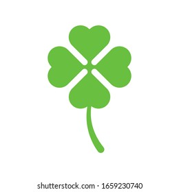 Shamrock flat icon vector illustration. Clover leaf icon design isolated on white background. Clover vector illustration. Shamrock leaf vector icon trendy flat symbol for website, logo, sign, app, UI.