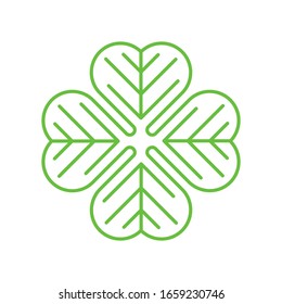 Shamrock flat icon vector illustration. Clover leaf icon design isolated on white background. Clover vector illustration. Shamrock leaf vector icon trendy flat symbol for website, logo, sign, app, UI.