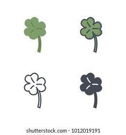 Shamrock flat line icon