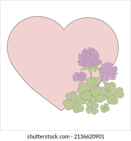 shamrock flower heart, vector art