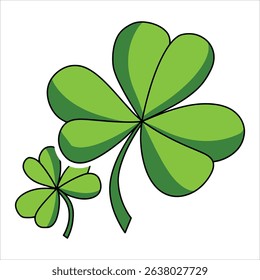 Shamrock flower made of three leaflets, vector design. Great for luck themed projects and Celtic symbolism.
